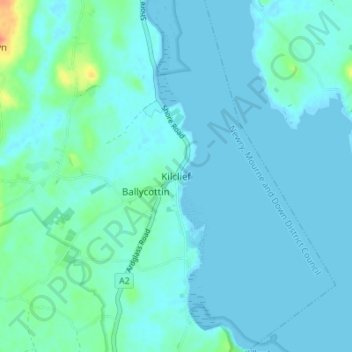 Kilclief topographic map, elevation, terrain