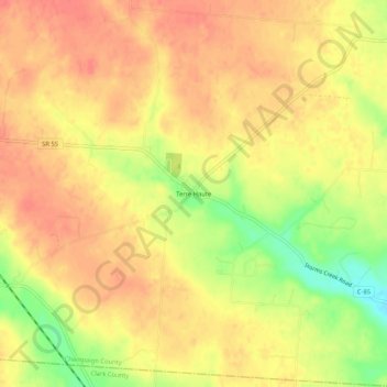 Terre Haute topographic map, elevation, terrain