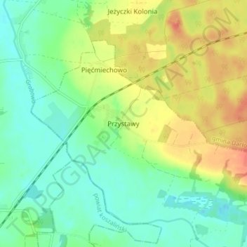 Przystawy topographic map, elevation, terrain