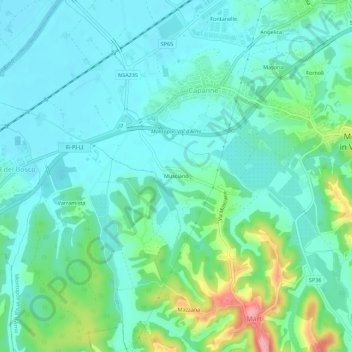 Musciano topographic map, elevation, terrain