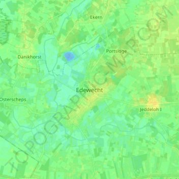 Edewecht topographic map, elevation, terrain