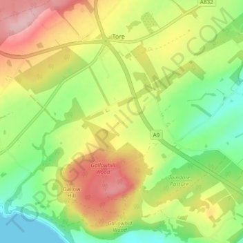Glackmore topographic map, elevation, terrain