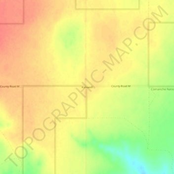 Kirkwell topographic map, elevation, terrain