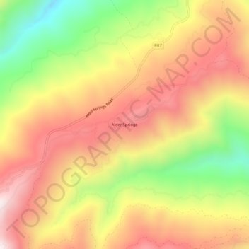 Alder Springs topographic map, elevation, terrain
