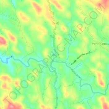 Palode topographic map, elevation, terrain