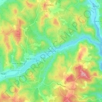 Cassinheira topographic map, elevation, terrain