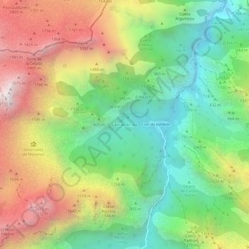 Caín de Arriba topographic map, elevation, terrain