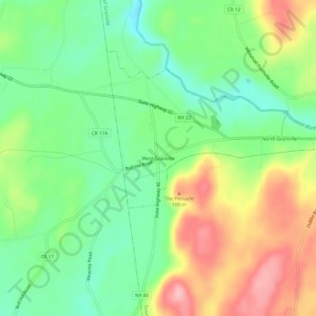 West Granville topographic map, elevation, terrain