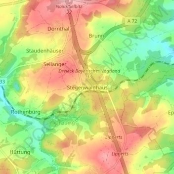 Stegenwaldhaus topographic map, elevation, terrain