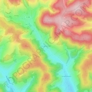 Langenordnach topographic map, elevation, terrain