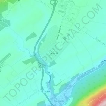 Church Hill topographic map, elevation, terrain