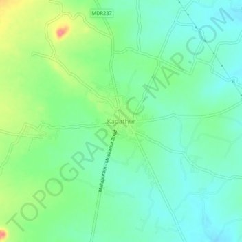 Kadathur topographic map, elevation, terrain