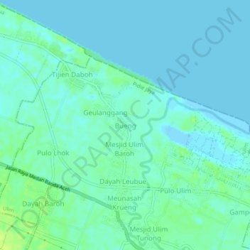 Bueng topographic map, elevation, terrain