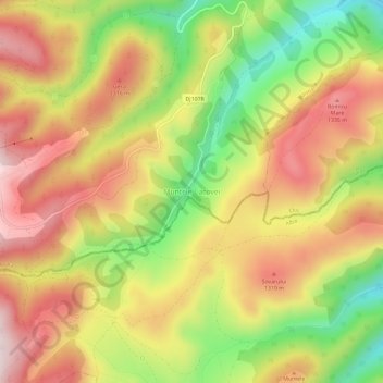 Muntele Cacovei topographic map, elevation, terrain
