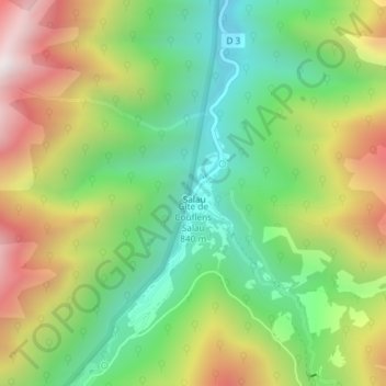 Gîte de Couflens Salau topographic map, elevation, terrain