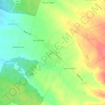 Las Camelias topographic map, elevation, terrain
