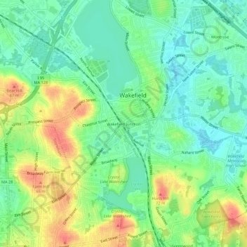 Wakefield Junction topographic map, elevation, terrain