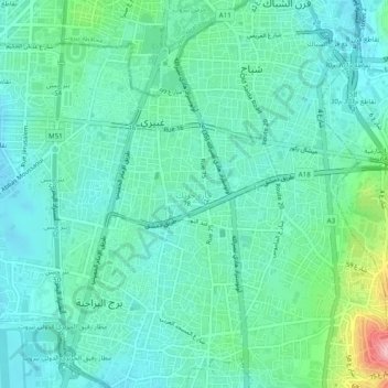 Haret Hreik topographic map, elevation, terrain
