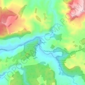 Te Anga topographic map, elevation, terrain