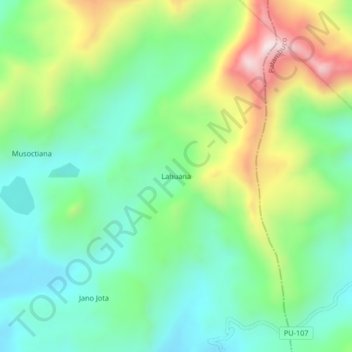 Lahuana topographic map, elevation, terrain