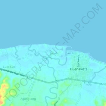 Sacol topographic map, elevation, terrain