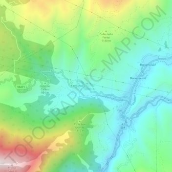 Cerqua topographic map, elevation, terrain
