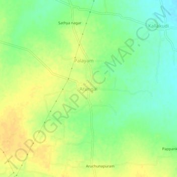 Arungal topographic map, elevation, terrain