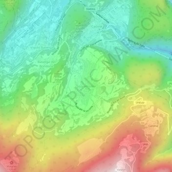 Sopramonte topographic map, elevation, terrain