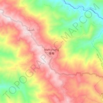Manshiang topographic map, elevation, terrain