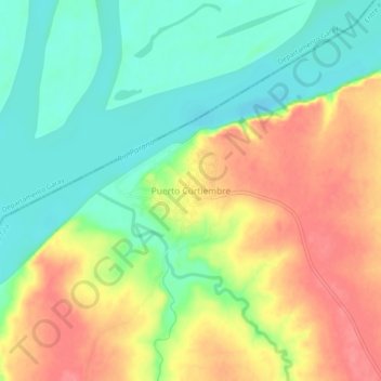 Puerto Curtiembre topographic map, elevation, terrain