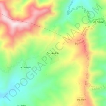 San Andrés topographic map, elevation, terrain