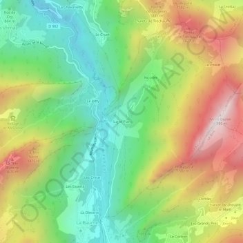 Sur le Plan topographic map, elevation, terrain
