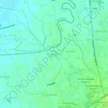 Tilapayong topographic map, elevation, terrain