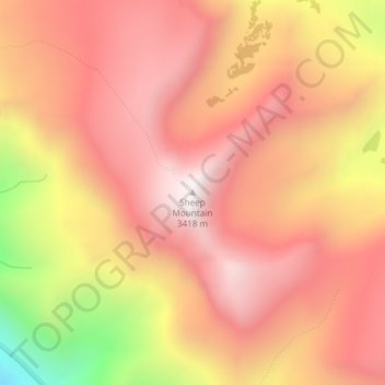 Sheep Mountain topographic map, elevation, terrain