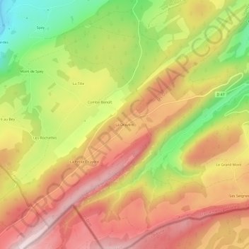 La Drayère topographic map, elevation, terrain