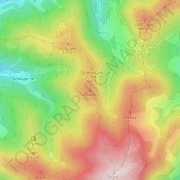 La Cabane topographic map, elevation, terrain