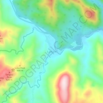 Laiban topographic map, elevation, terrain
