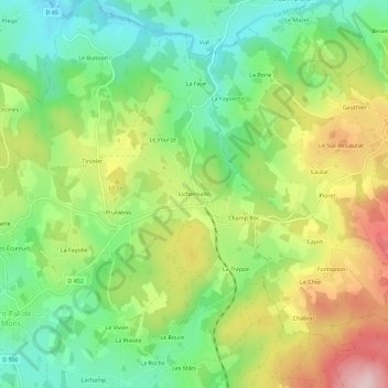 Lichemialle topographic map, elevation, terrain