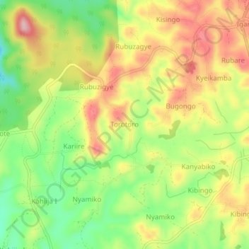 Torotoro topographic map, elevation, terrain