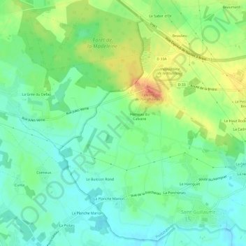 Les Métairies topographic map, elevation, terrain