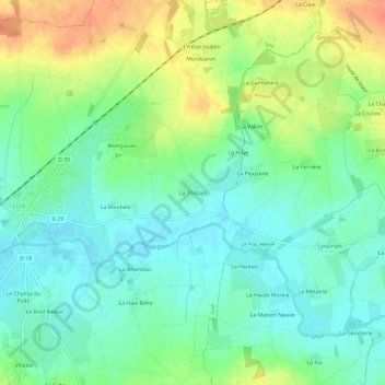 La Thiolais topographic map, elevation, terrain