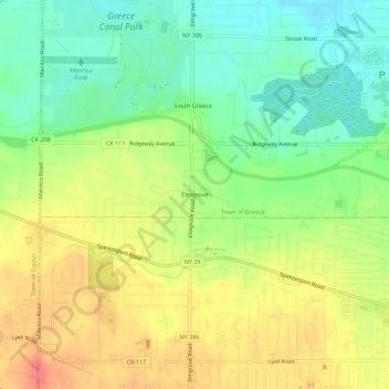 Elmgrove topographic map, elevation, terrain