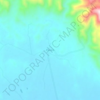 Flores topographic map, elevation, terrain
