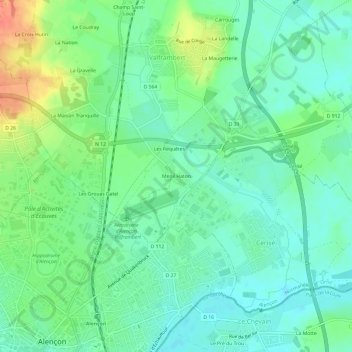 Menil Haton topographic map, elevation, terrain