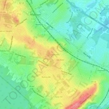 Crestview topographic map, elevation, terrain