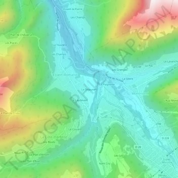 Le Déjeuner topographic map, elevation, terrain
