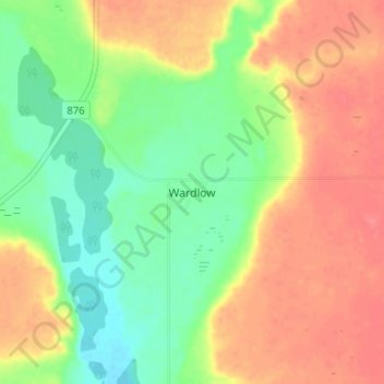 Wardlow topographic map, elevation, terrain