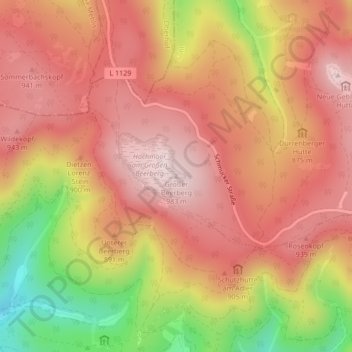 Großer Beerberg topographic map, elevation, terrain