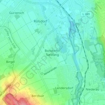 Boisdorfer Siedlung topographic map, elevation, terrain