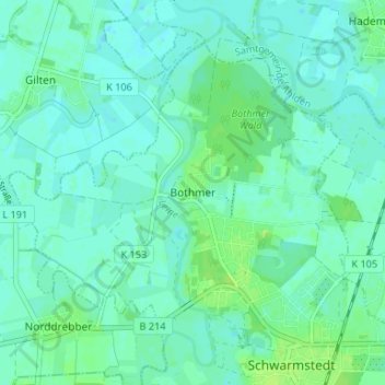 Bothmer topographic map, elevation, terrain
